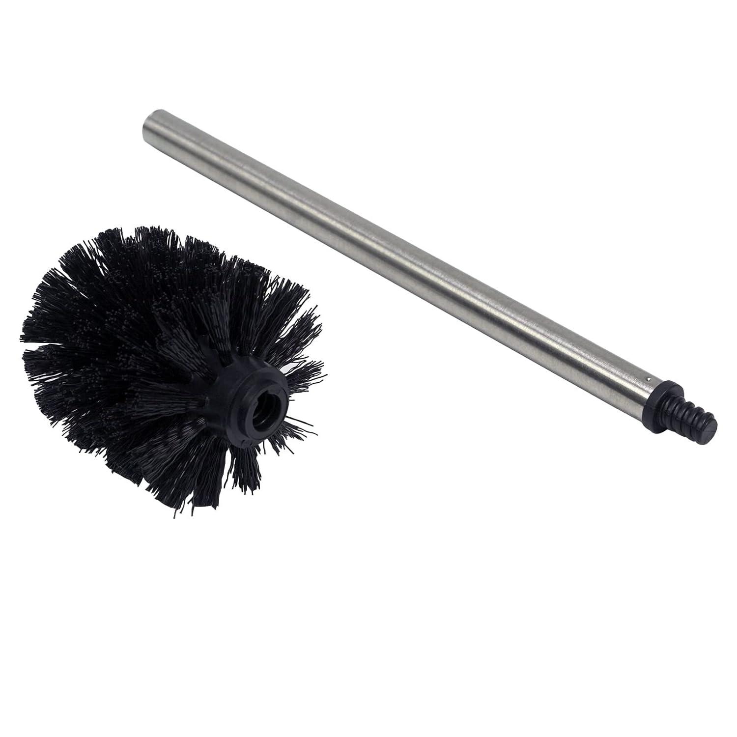 Casaphoria Stainless Steel Toilet Bowl Brush and Holder set for Deep Cleaning,Bowl Scrubber Brush with Lid for Bathroom,Deluxe Freestanding Toilet Brush and Plunger Combo