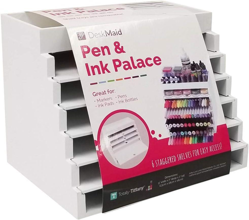 Desk Maid Pen & Ink Palace-White, 7"Hx9"W