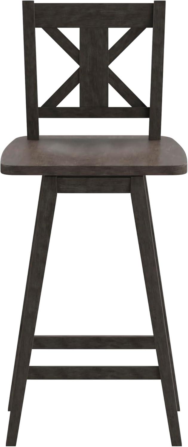 Taylor & Logan Bakersville Modern Farmhouse Wooden Swivel Bar and Counter Stool
