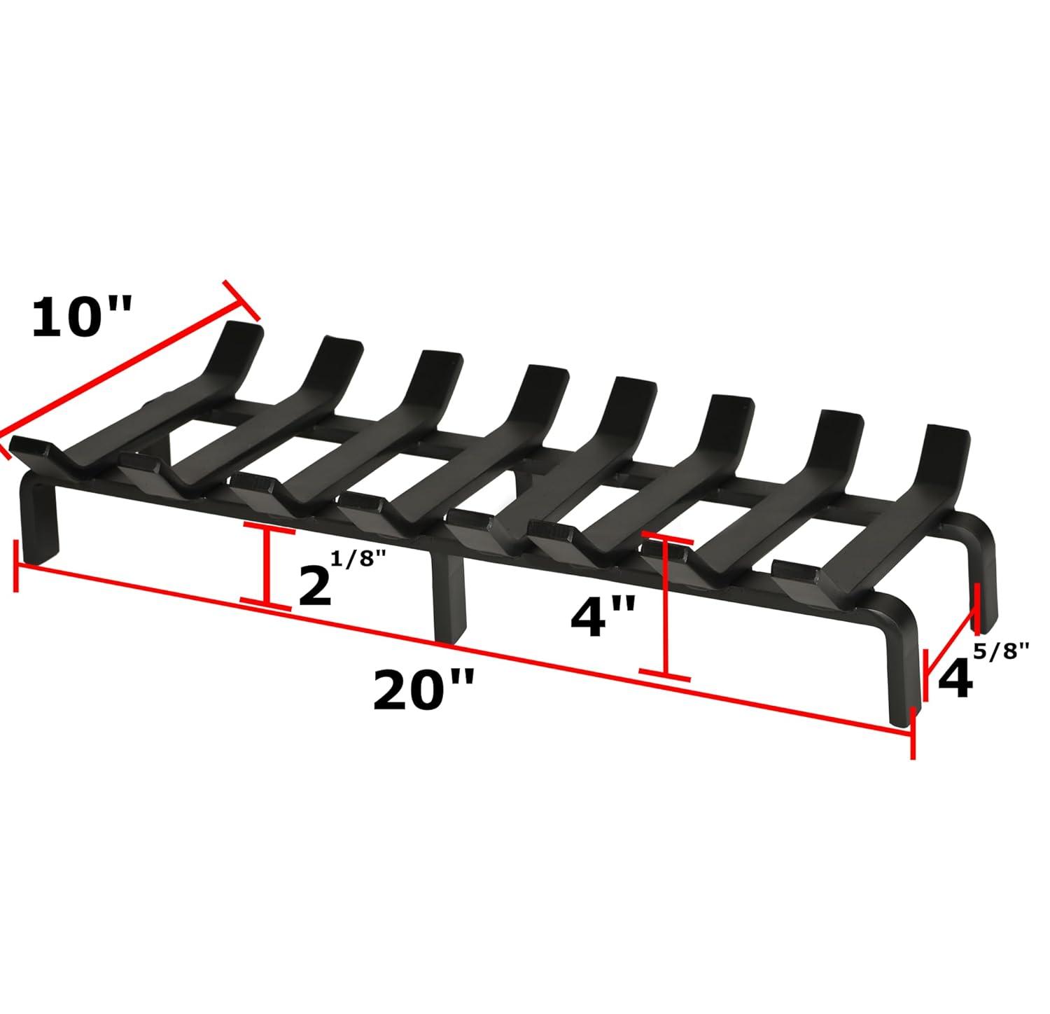 SteelFreak 20 x 10 Inch Heavy Duty Steel Wood Stove and Fireplace Grate