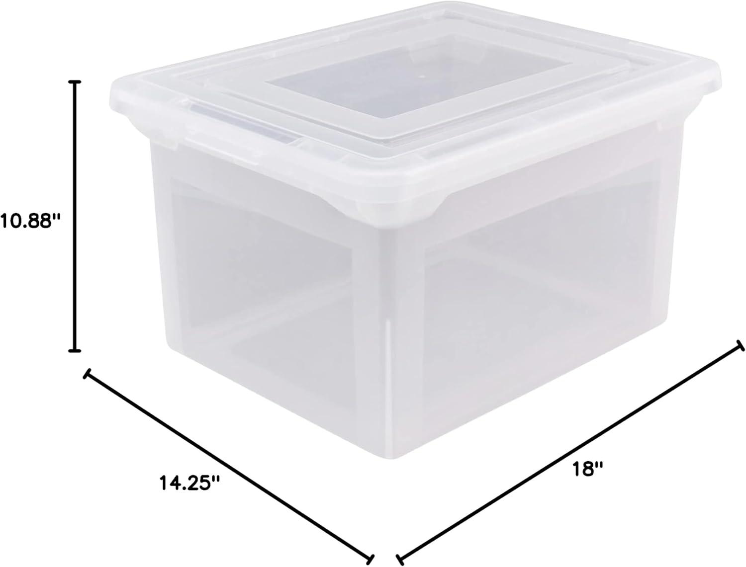 Clear Medium Plastic Stackable File Storage Tote