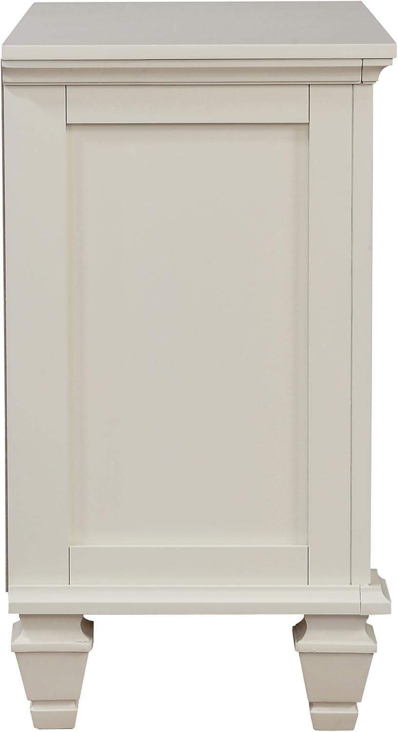 Coaster Sandy Beach Coastal 3-Drawer Wood Nightstand in White