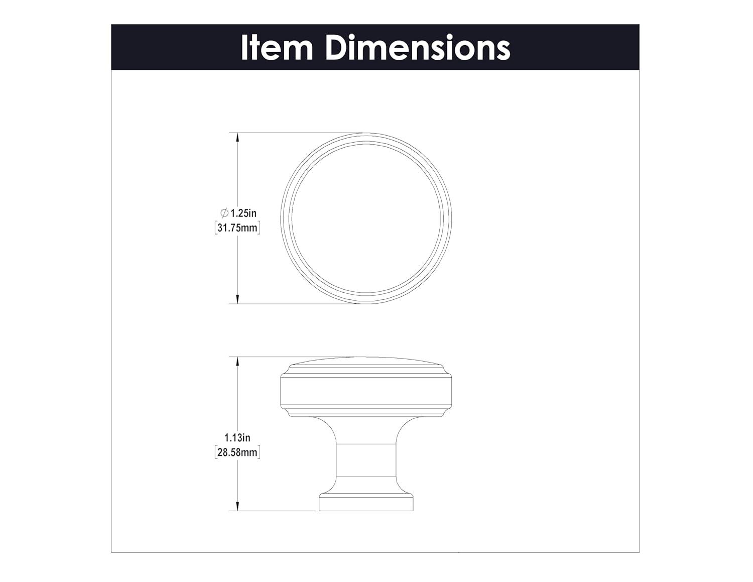 Piper 1-1/4 Diameter Mushroom Knob