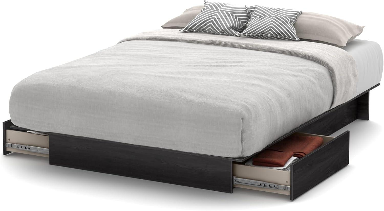 Queen Step One Platform Bed with Drawers - South Shore