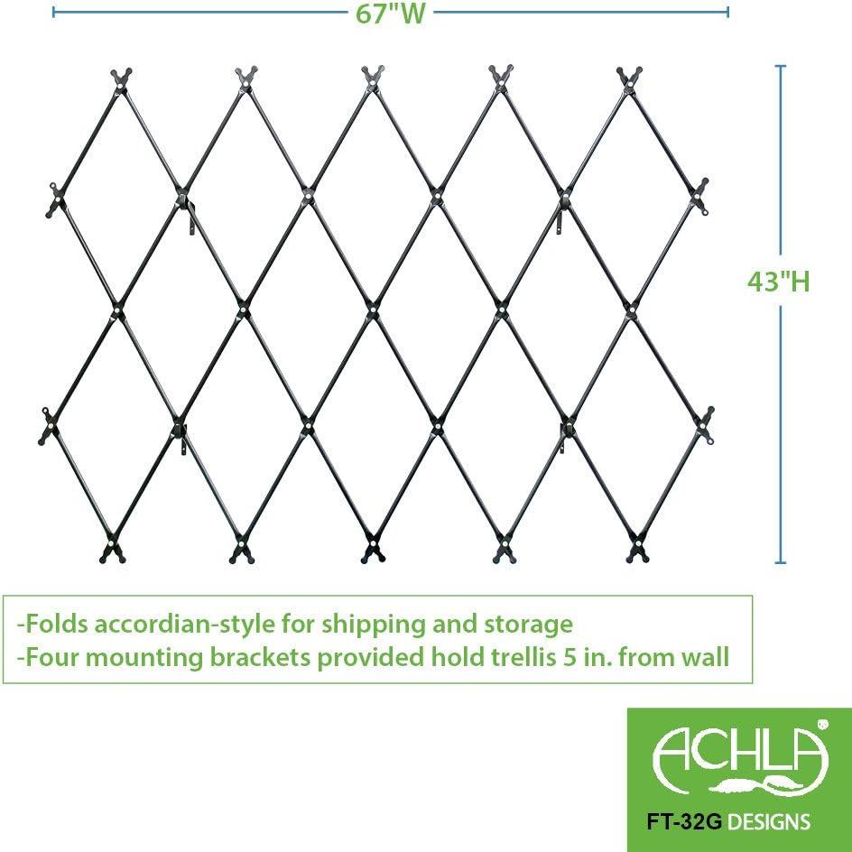 Graphite Wall-Mounted Expanding Steel Trellis