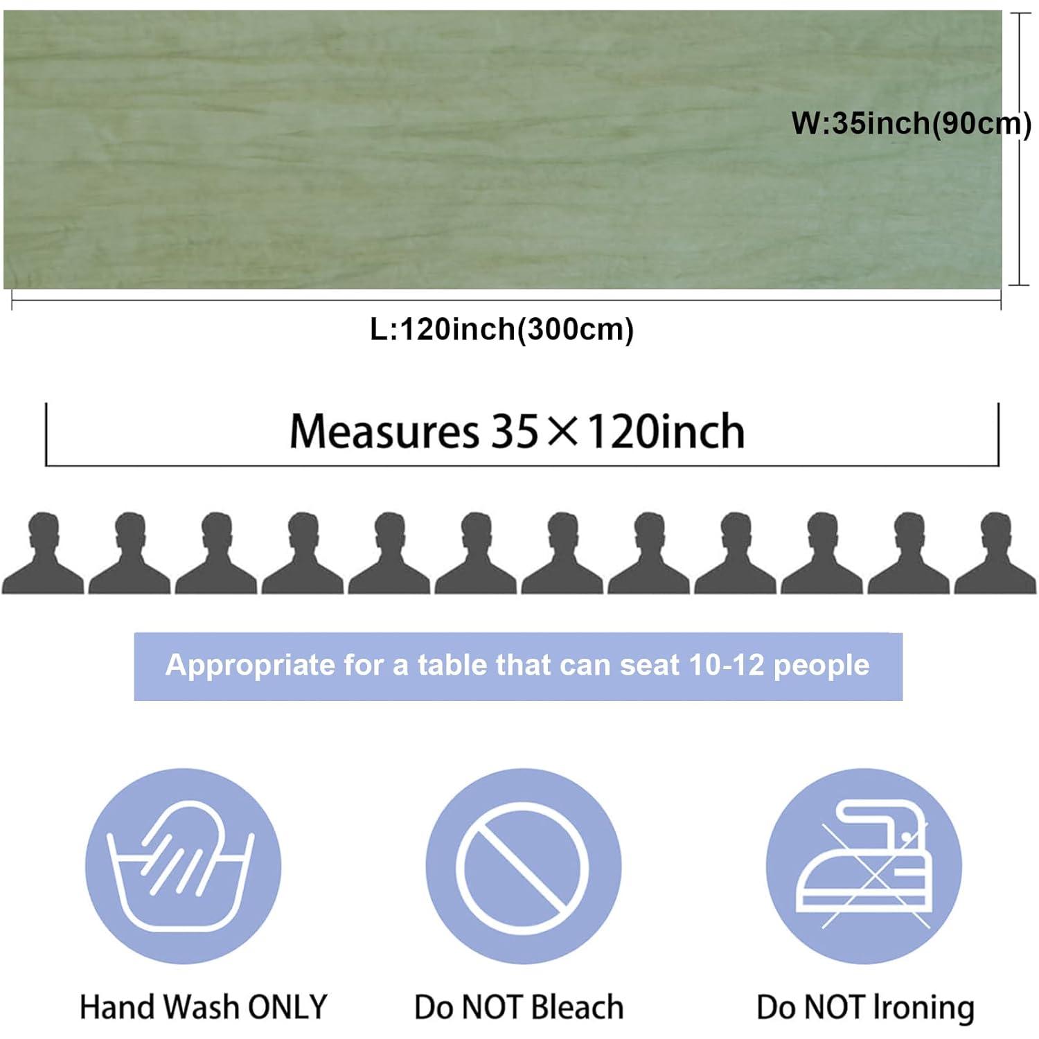 Mint Green Cheesecloth Table Runner 6 Pack 35" Boho Gauze Runner 120 inches Long Tablecloth Runner Rustic Sheer Fabric Bulk for Baby Shower Wedding Bridal Birthday Party Table Decorations