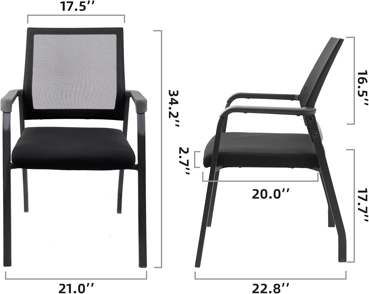 Mesh Seat Waiting Room Chair with Metal Frame