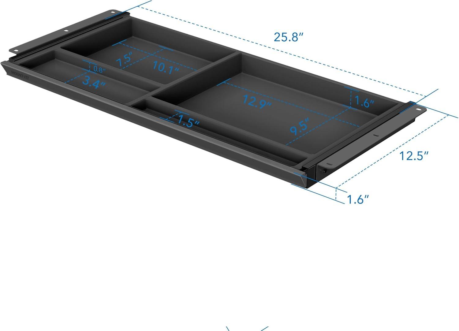 Mount-It! Under Desk Storage - Deep Under Desk Drawer Organizer - Standing Desk Drawer Attachment - 25.8" Width Under Desk Storage Drawer - Black