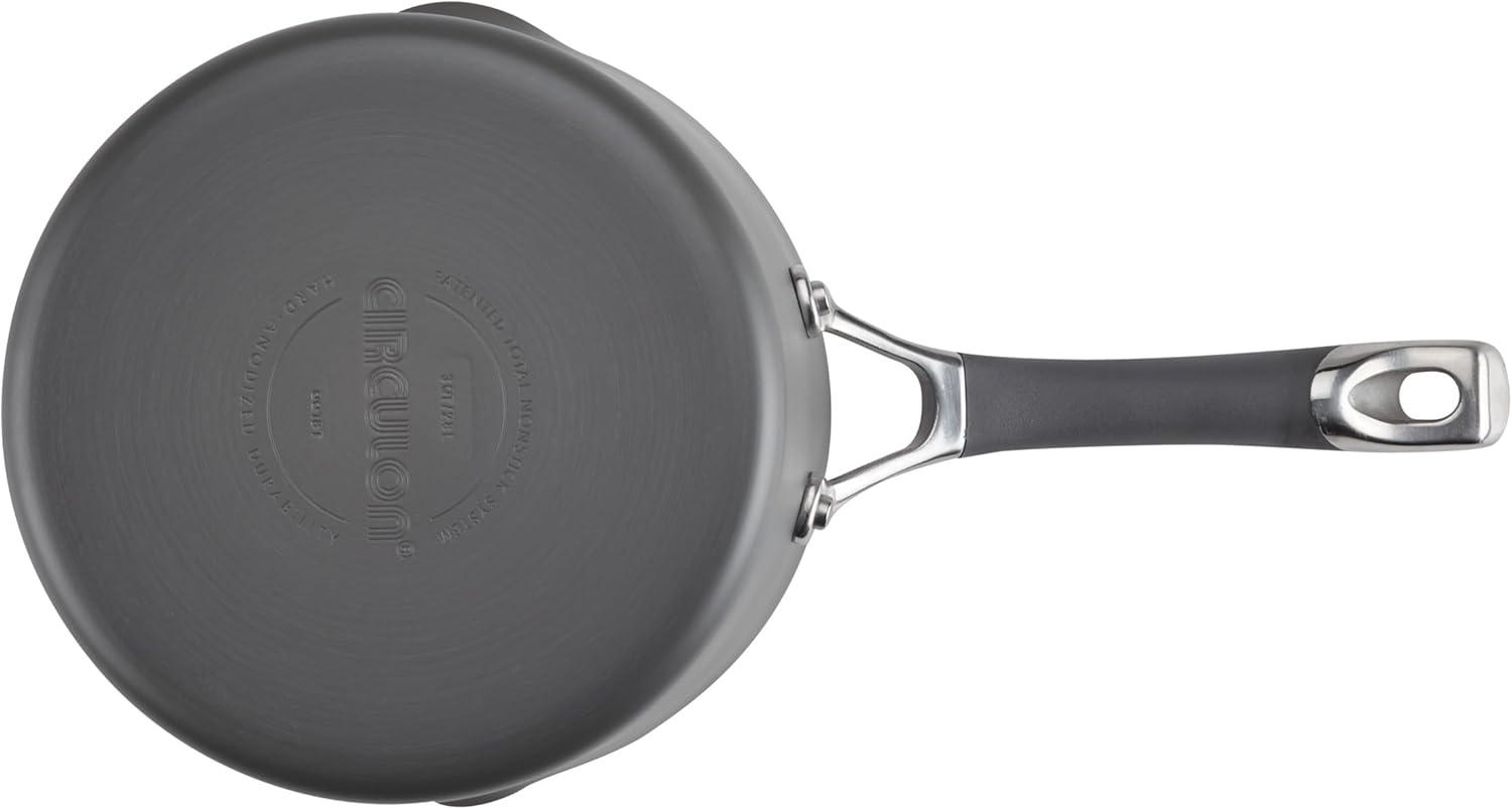Circulon Circulon Radiance Hard-Anodized Nonstick Saucepan with Straining Lid, 3-Quart