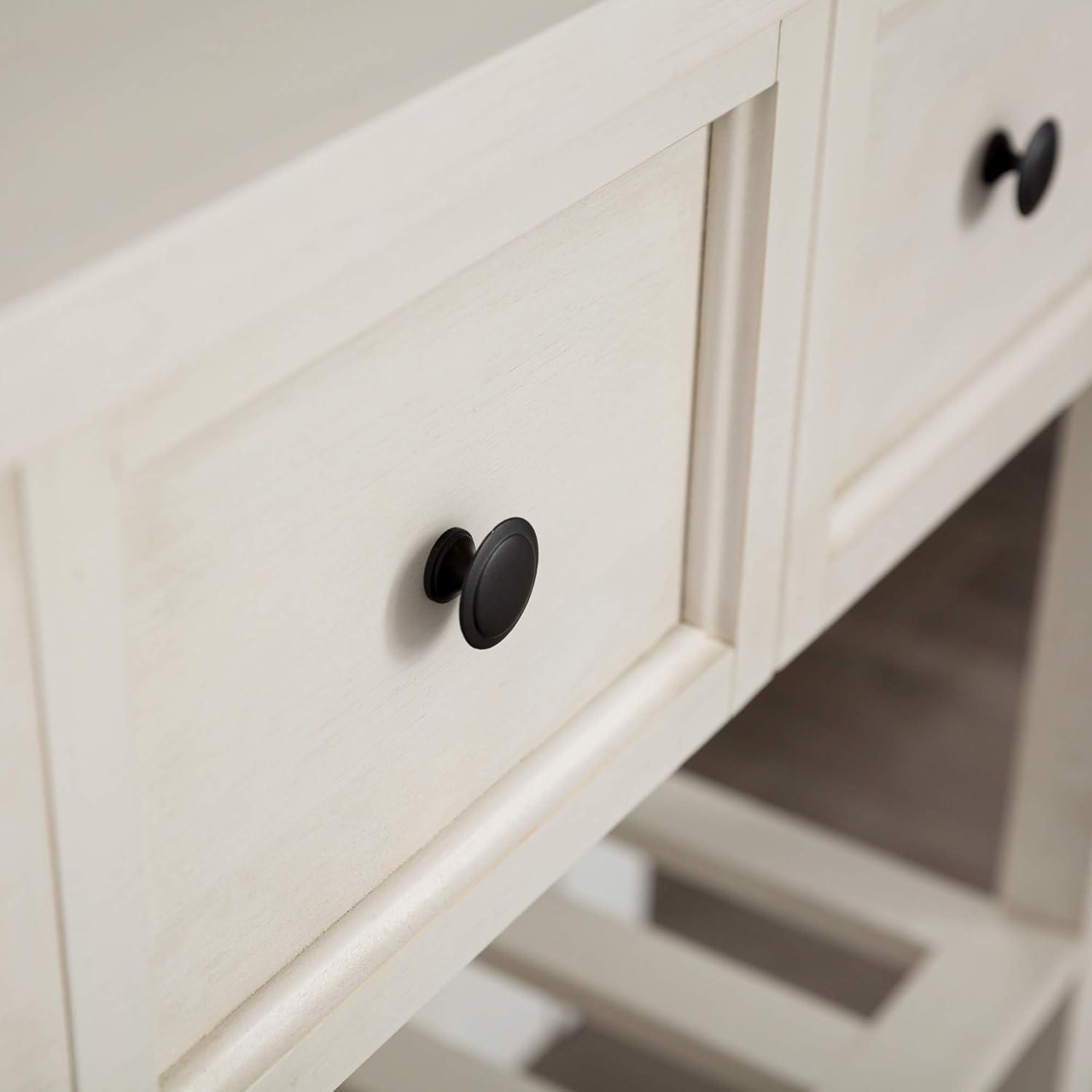 Walker Edison Modern Farmhouse Wood Buffet Sideboard Entryway Serving Storage Cabinet Doors-Dining Room Console, 48 Inch, White