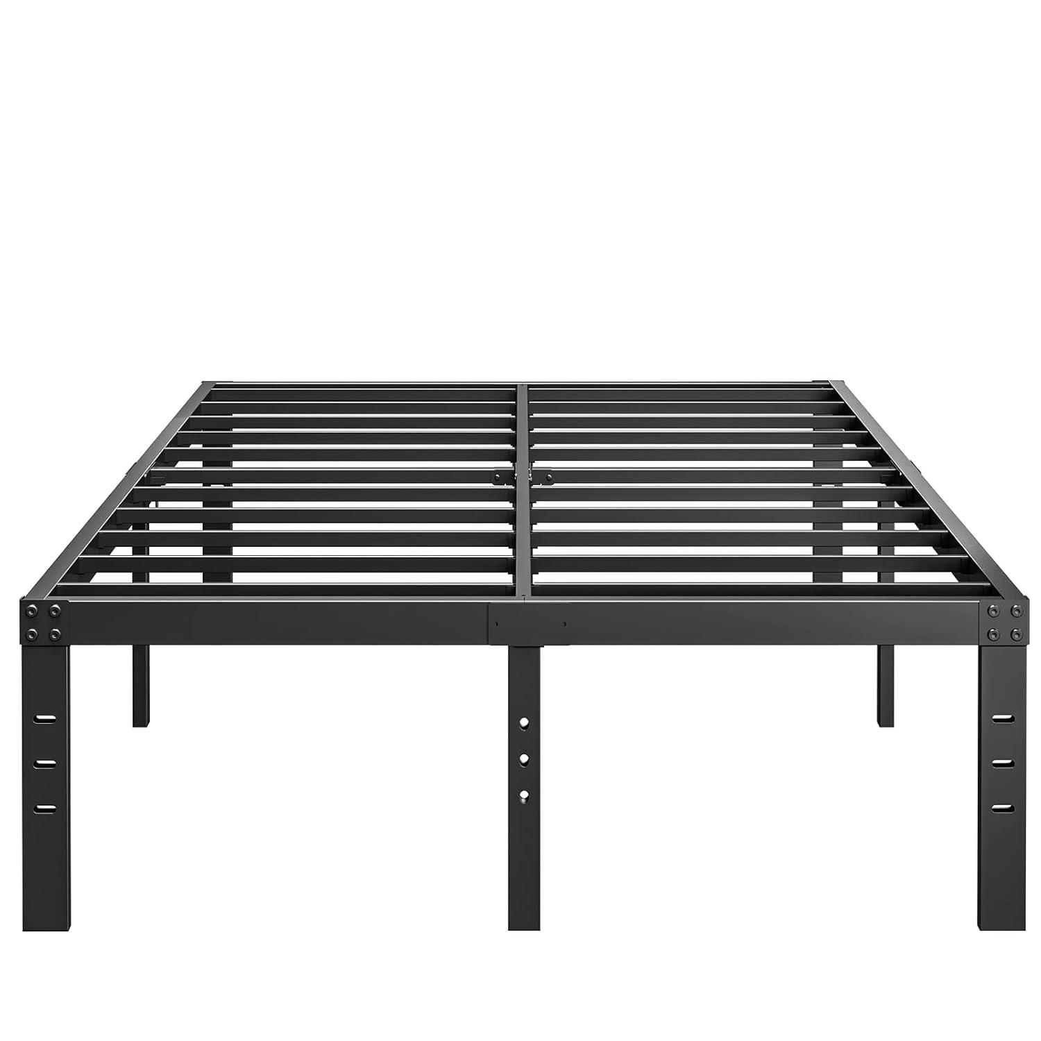Twin Metal Bed Frame - 16 Inch Tall, No Box Spring Needed, Heavy Duty Platform With Storage Space, Sturdy Non-Slip Noiseless