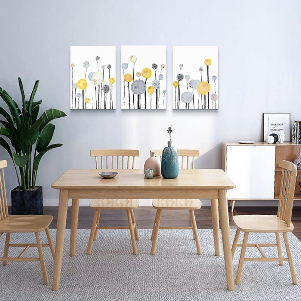 Abstract Dandelion Flowers Watercolor Paintings Canvas Wall Art For Living Room Bedroom Office Wall Decor Modern Wall Pictures Prints Artwork Kitchen Decorations Room Home Decor 3 Piece