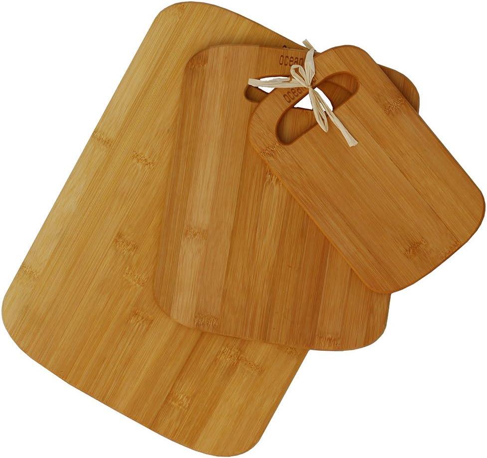 Oceanstar 3-Piece Natural Bamboo Cutting Board Set