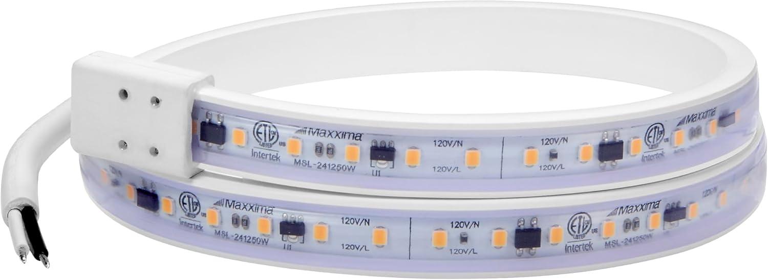 Maxxima 24 in. LED Under Cabinet Strip Light, Hardwired, 920 Lumens, 3000K Warm White, White, 120V Cove Light