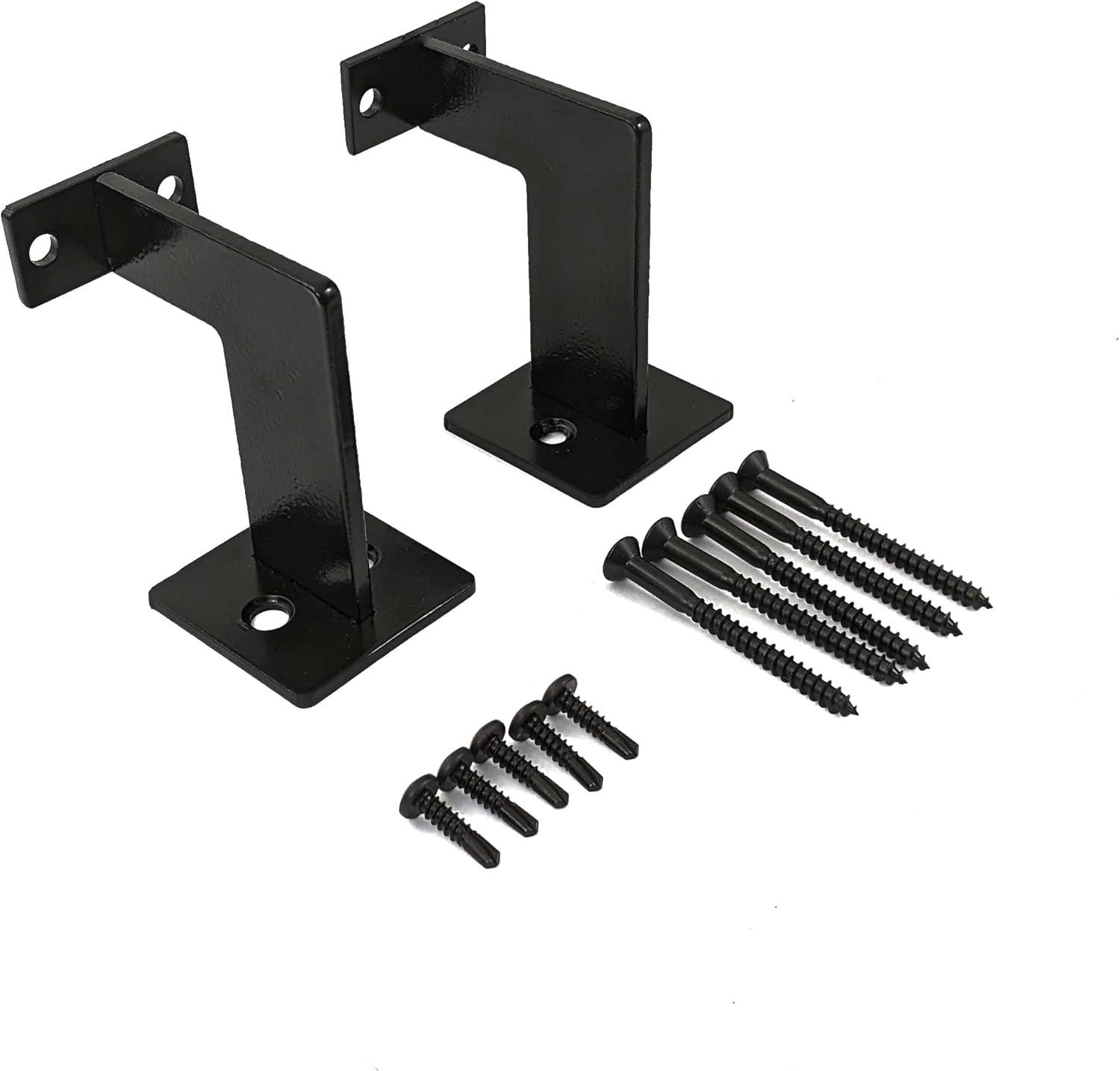 Concept Fusion 1100076 Urban Contemporary Handrail Grab Bar Kit, L Steel Brackets, Returns to Wall, Powder Coat