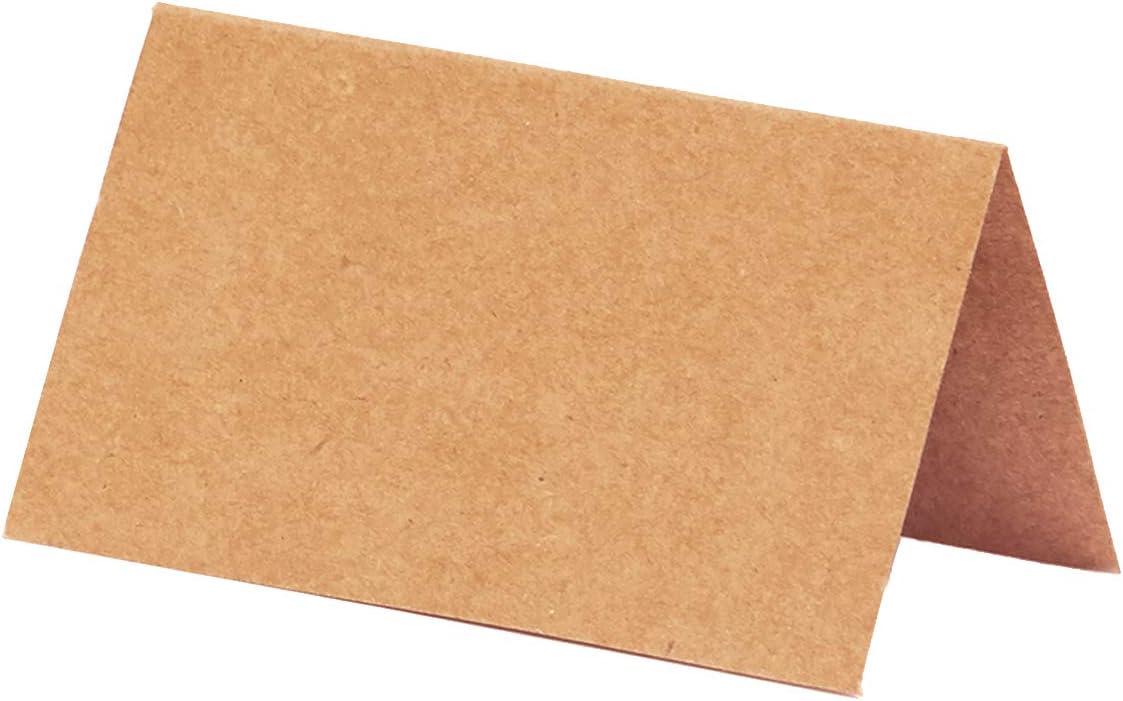 Place Cards for Weddings, 100-Count Kraft Table Name Cards, Blank Rustic Tent Cards, Seating Placecards for Dinner Parties, Banquets, Events