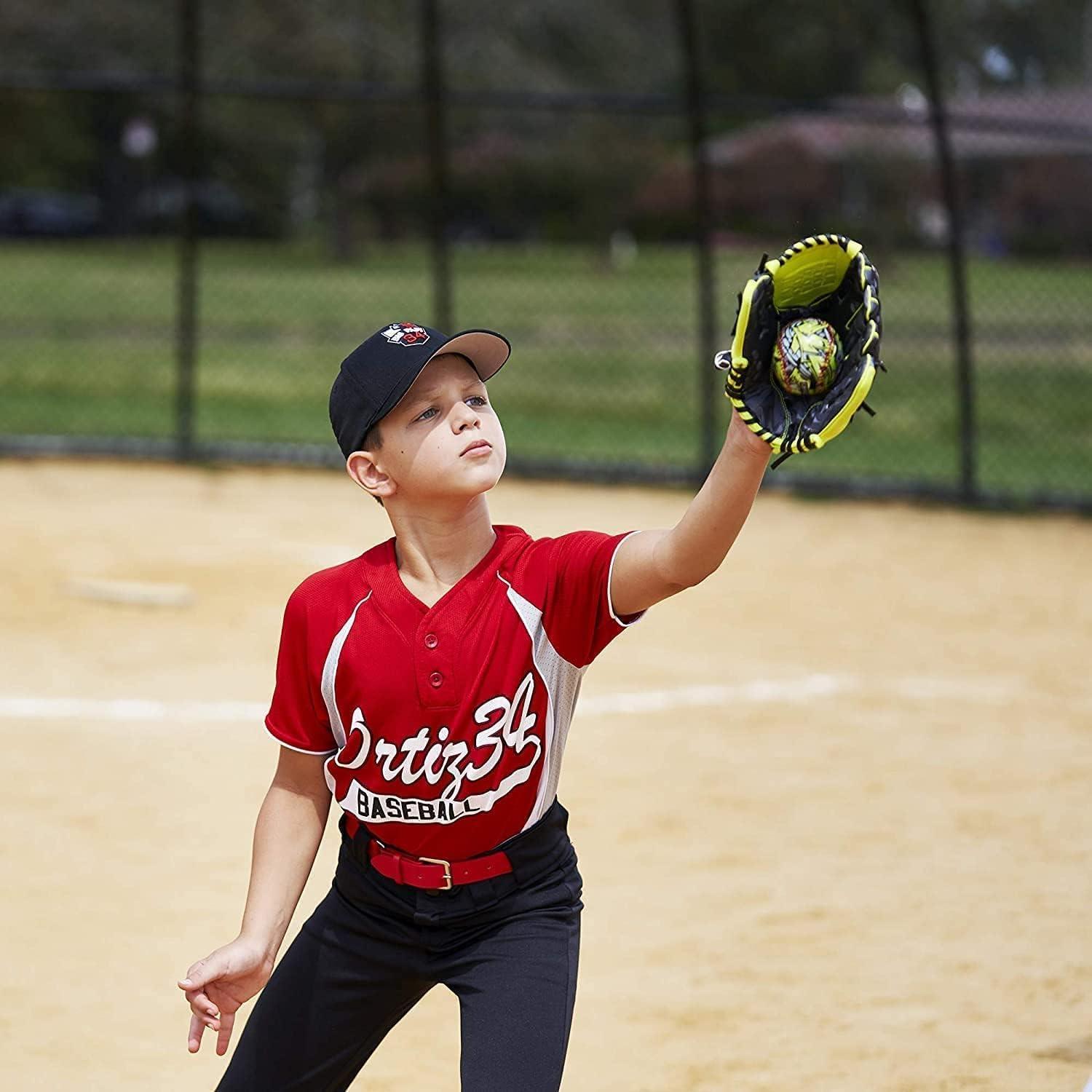 Ortiz34 Youth T-Ball Set, 25” Signature Aluminum T-Ball Bat with -10 Drop, Foam Core T-Ball, 9” Lightweight Youth Glove, Vibrant Graffiti Print