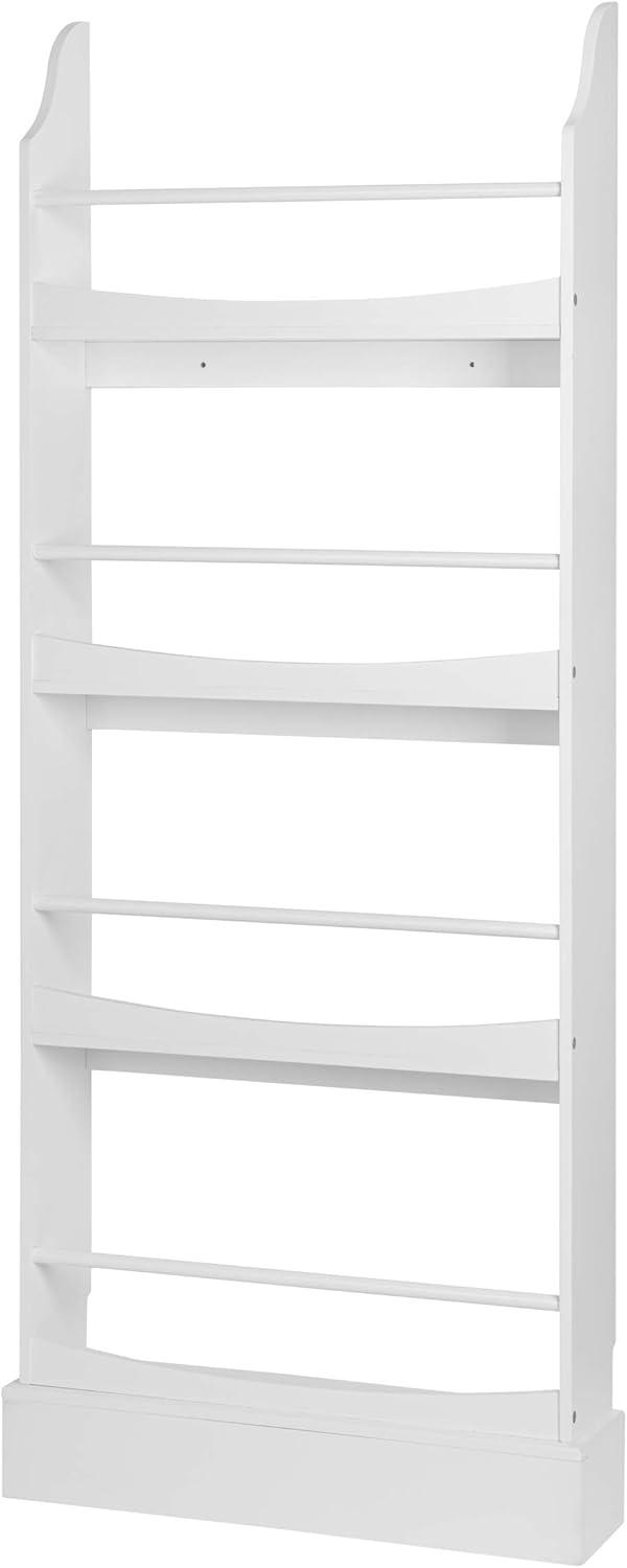 UTEX Kids Bookshelf Wall Mounted, Bookshelf Organizer and Storage Free Standing Against The Wall,Kid’s Book Rack Storage, 4-Shelf Tall Bookcase Organizer 23.5”W X 5.9”D X57.48”H (White)