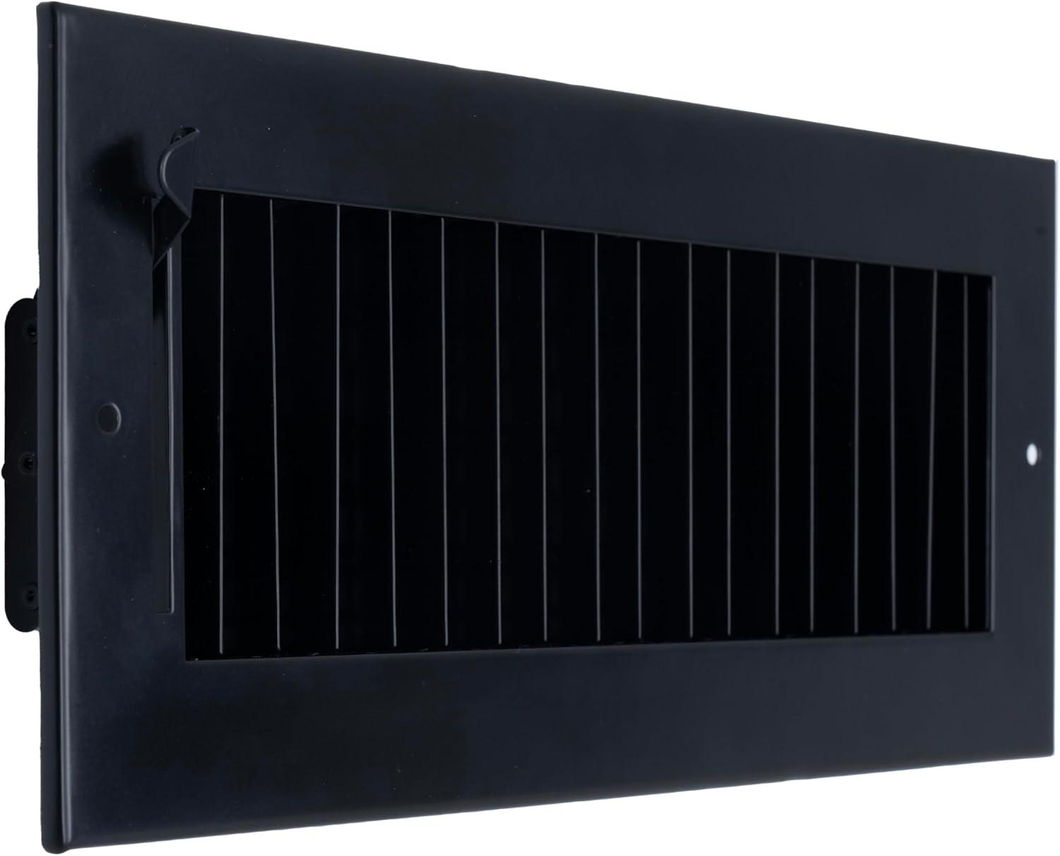 Fits 12x4 Duct Opening Steel Adjustable Air Supply Grille by Handua | Register Vent Cover Grill for Sidewall and Ceiling | Black | Outer Dimensions: 13.75" X 5.75"