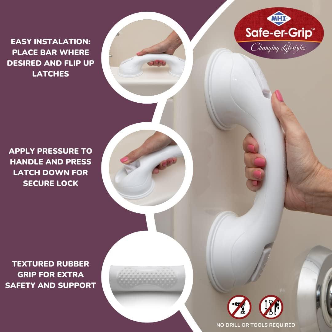 Mommy's Helper Safe-er-Grip Bathtub and Shower Grab Bar 12" White