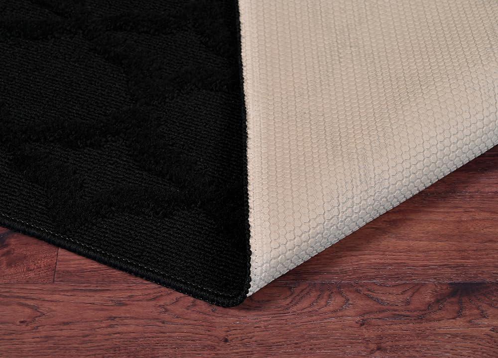 Garland Rug Sparta Indoor Rug Set, 3 Piece Set (2'x5',3'x4', 5'x7') Black