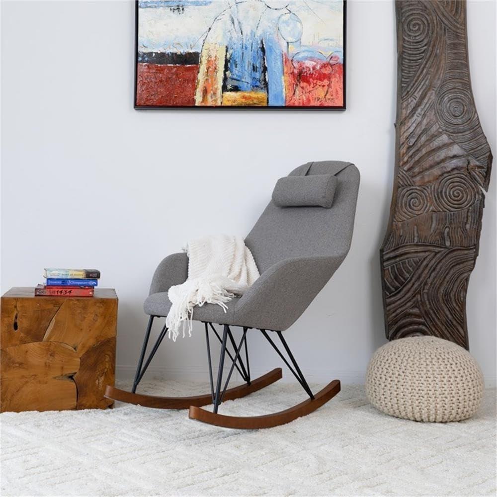 Mid-Century Modern Jayce Gray Rocking Chair