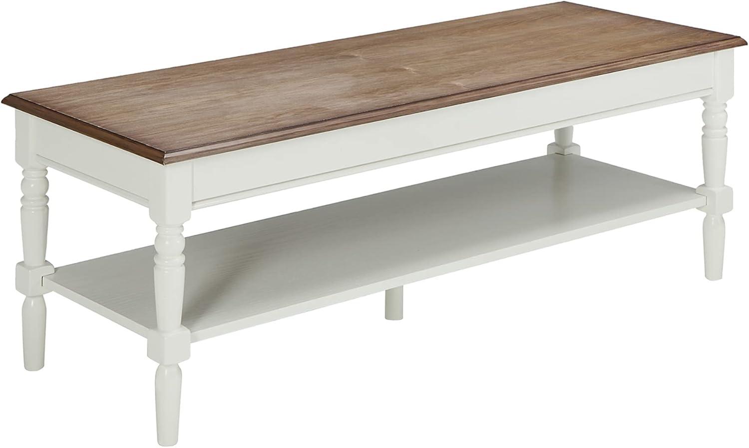 Convenience Concepts French Country Coffee Table in Driftwood and White Wood