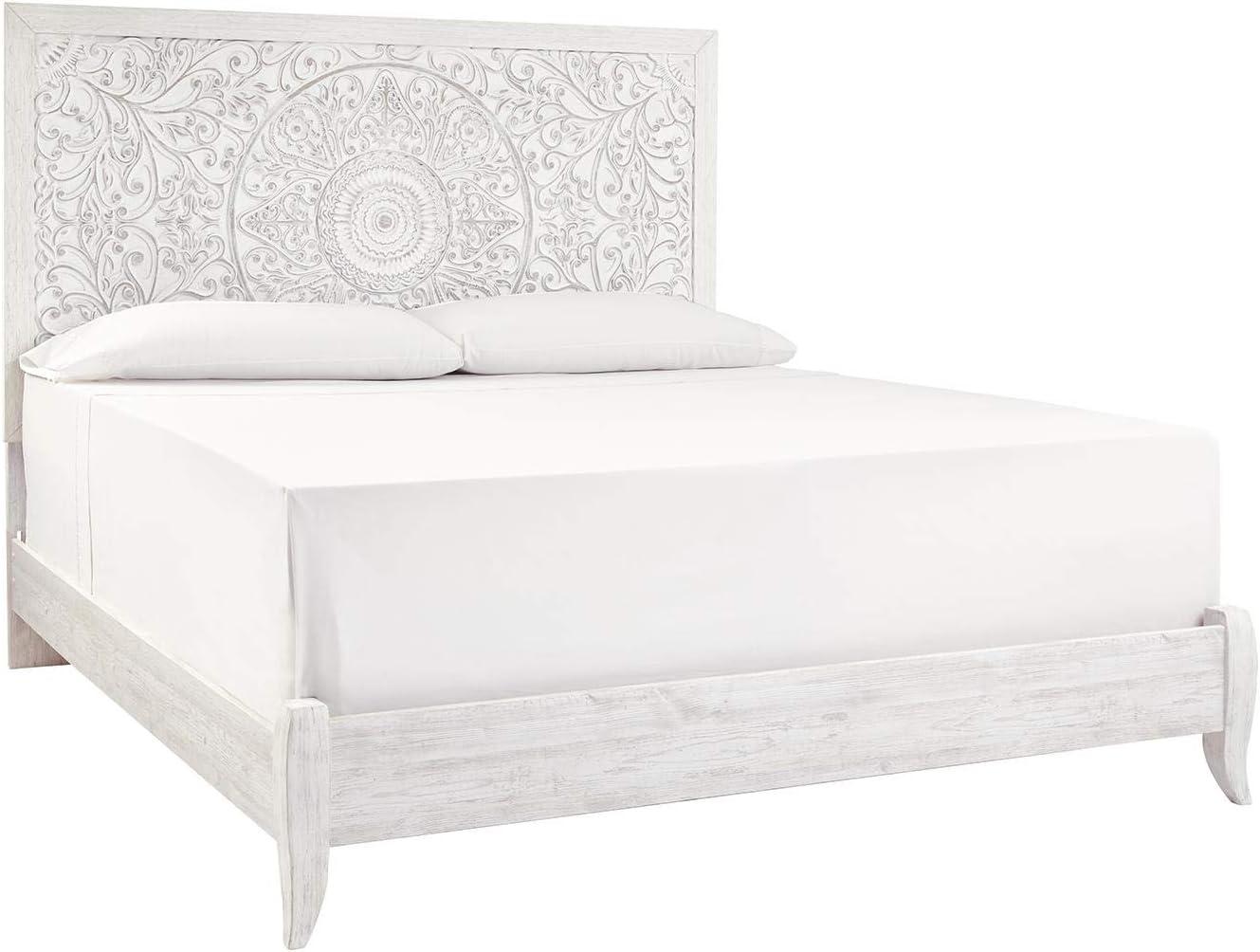 King Paxberry Panel Headboard White - Signature Design by Ashley: Traditional Style, Adjustable Height, Laminate Finish