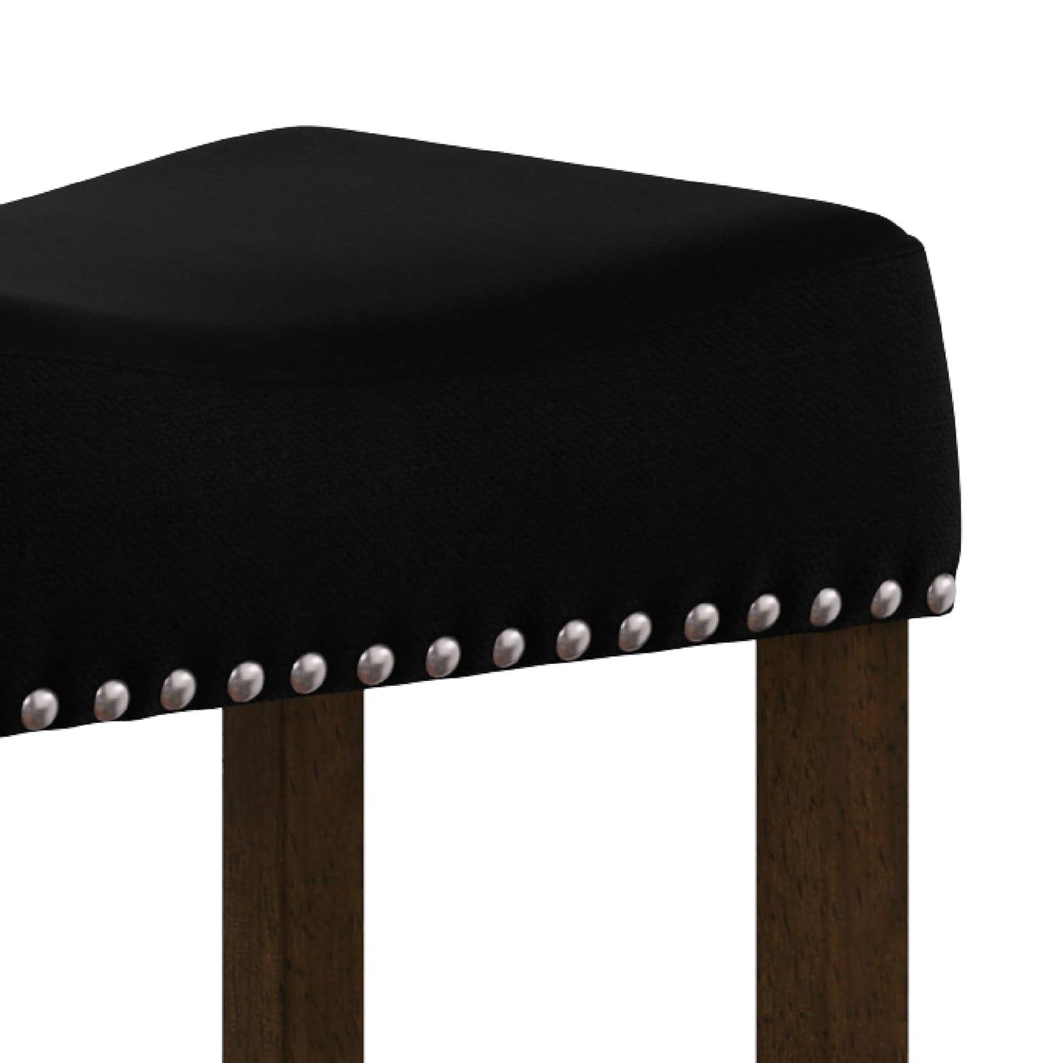 24" Wood Upholstered Saddle Seat Barstool - Nathan James