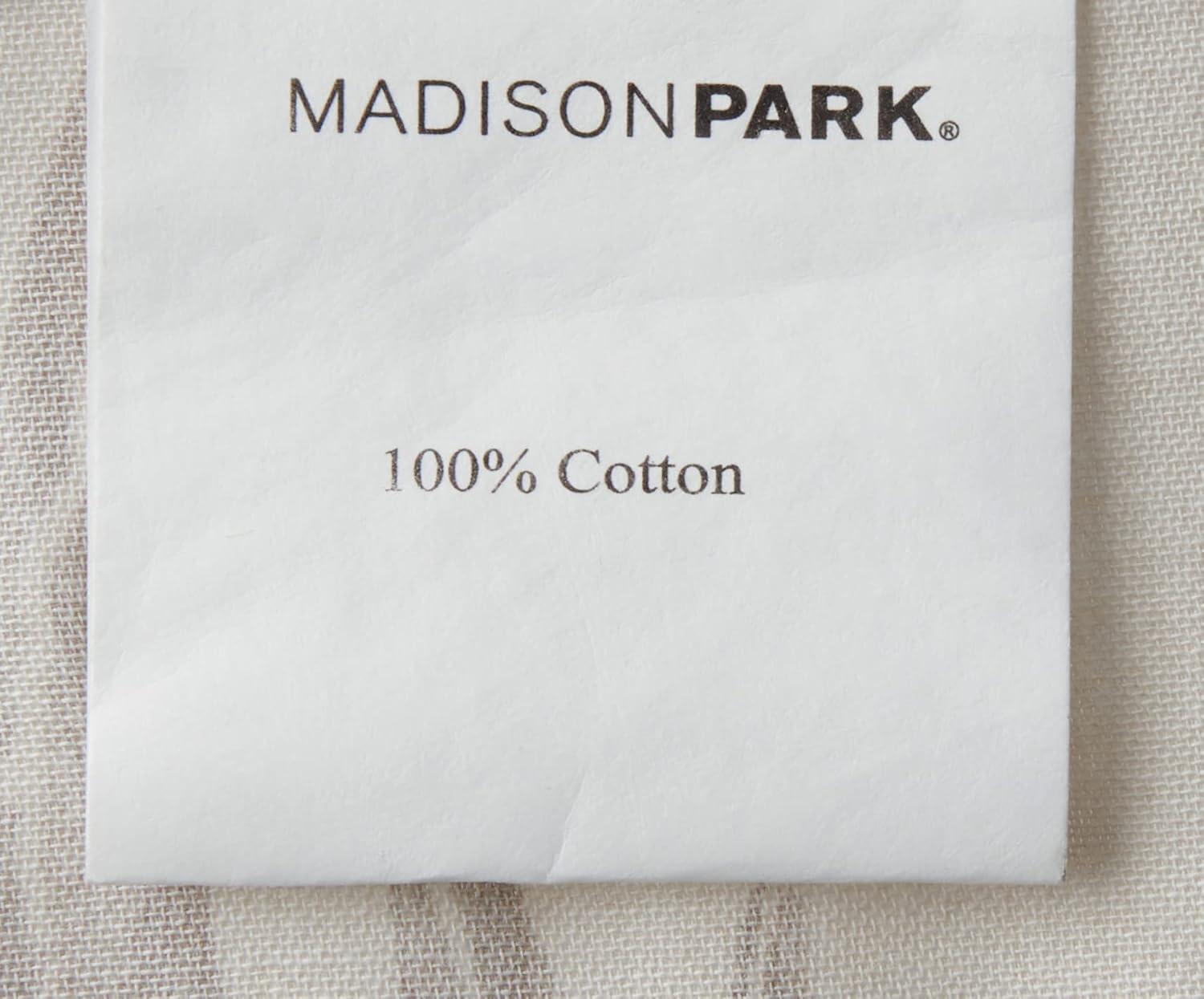 Madison Park Bayside Print Cotton Fabric Long Shower Curtain, Coastal Shower Curtains for Bathroom, 72 X 72, Blue