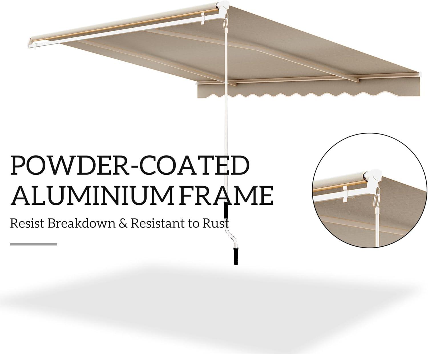 Outsunny 156'' W x 3'' D Retractable Patio Awning