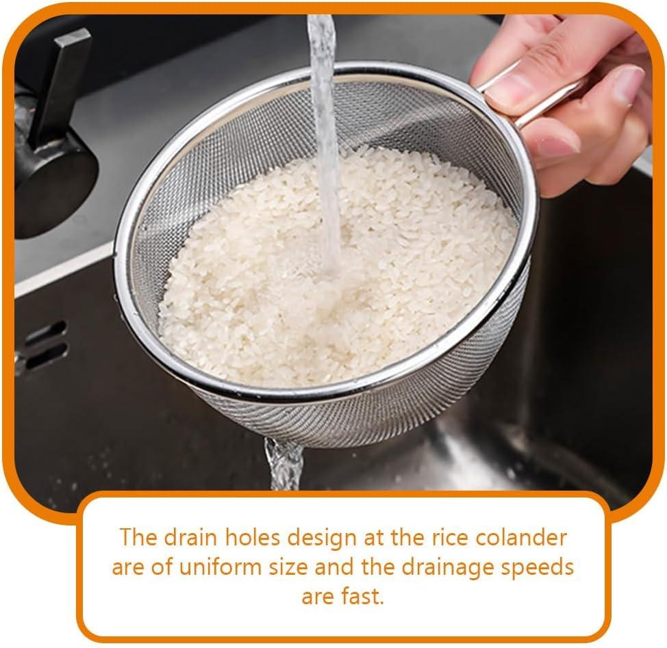 1 Set Colander with Bowl Fine Mesh Strainer Stainless Steel Strainer Kitchen Mixing Bowl Basin