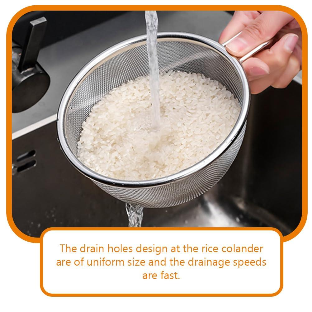1 Set Colander with Bowl Fine Mesh Strainer Stainless Steel Strainer Kitchen Mixing Bowl Basin