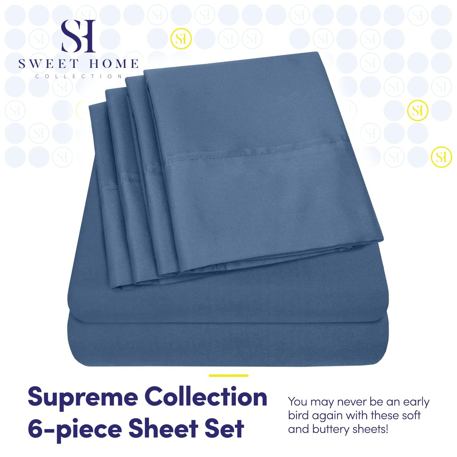 Sweet Home Collection Luxurious Soft Microfiber Sheet Set with Bonus Pillowcases