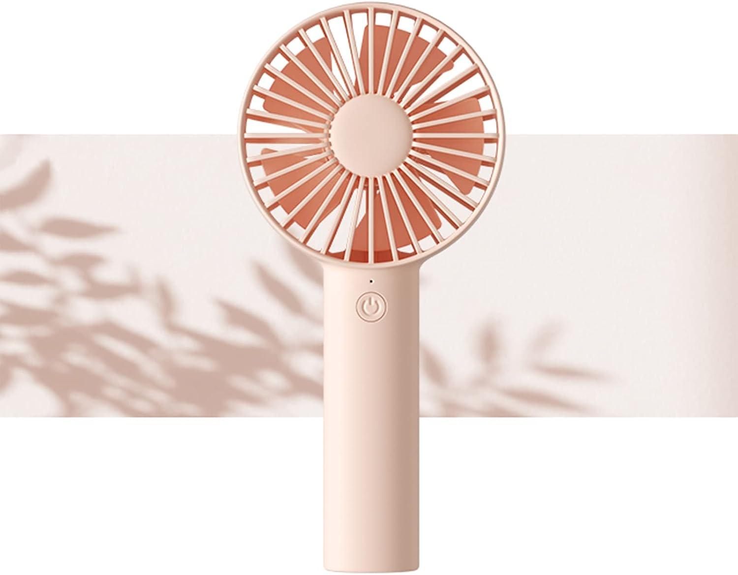 JISULIFE Handheld Fan, Portrable Mini Fan with 3 Speed, USB Rechargeable Personal Fan Battery Operated for Outdoor, Office, Travel -Pink