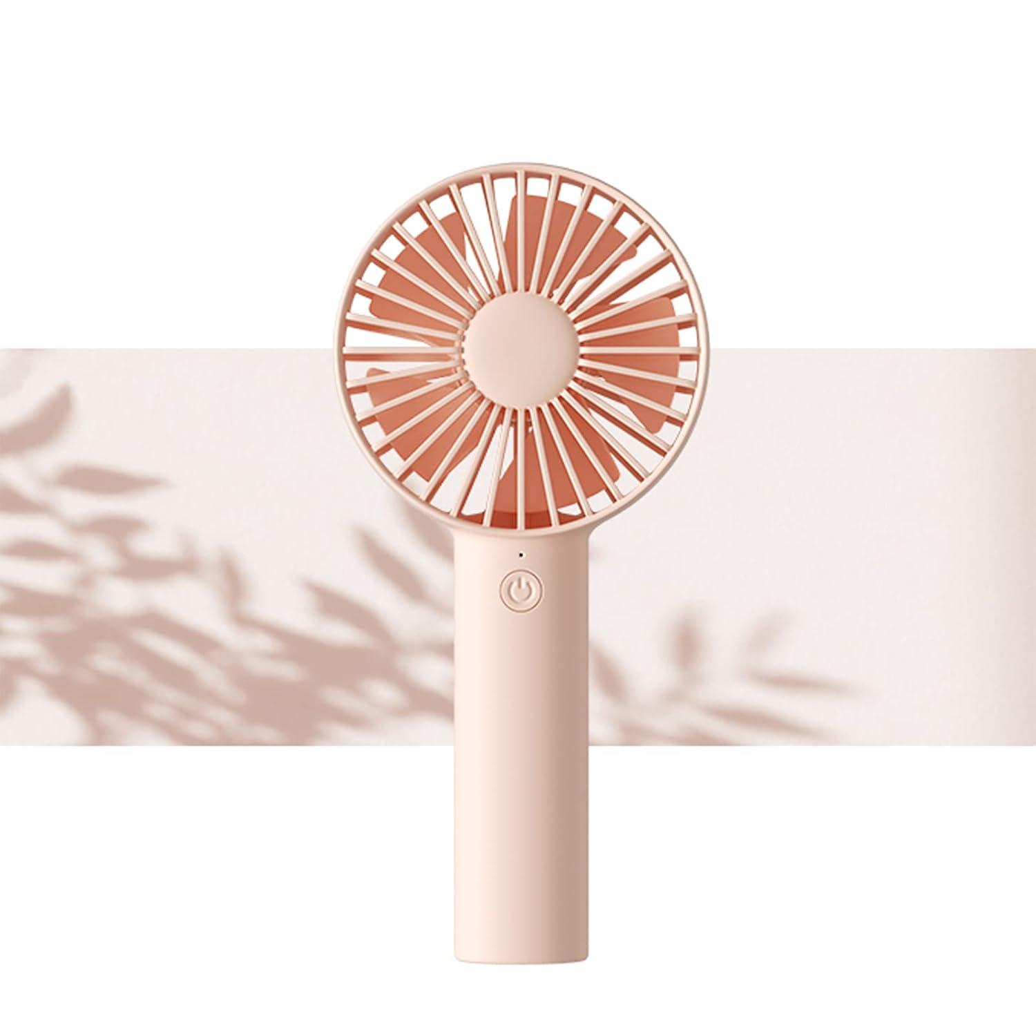 JISULIFE Handheld Fan, Portrable Mini Fan with 3 Speed, USB Rechargeable Personal Fan Battery Operated for Outdoor, Office, Travel -Pink