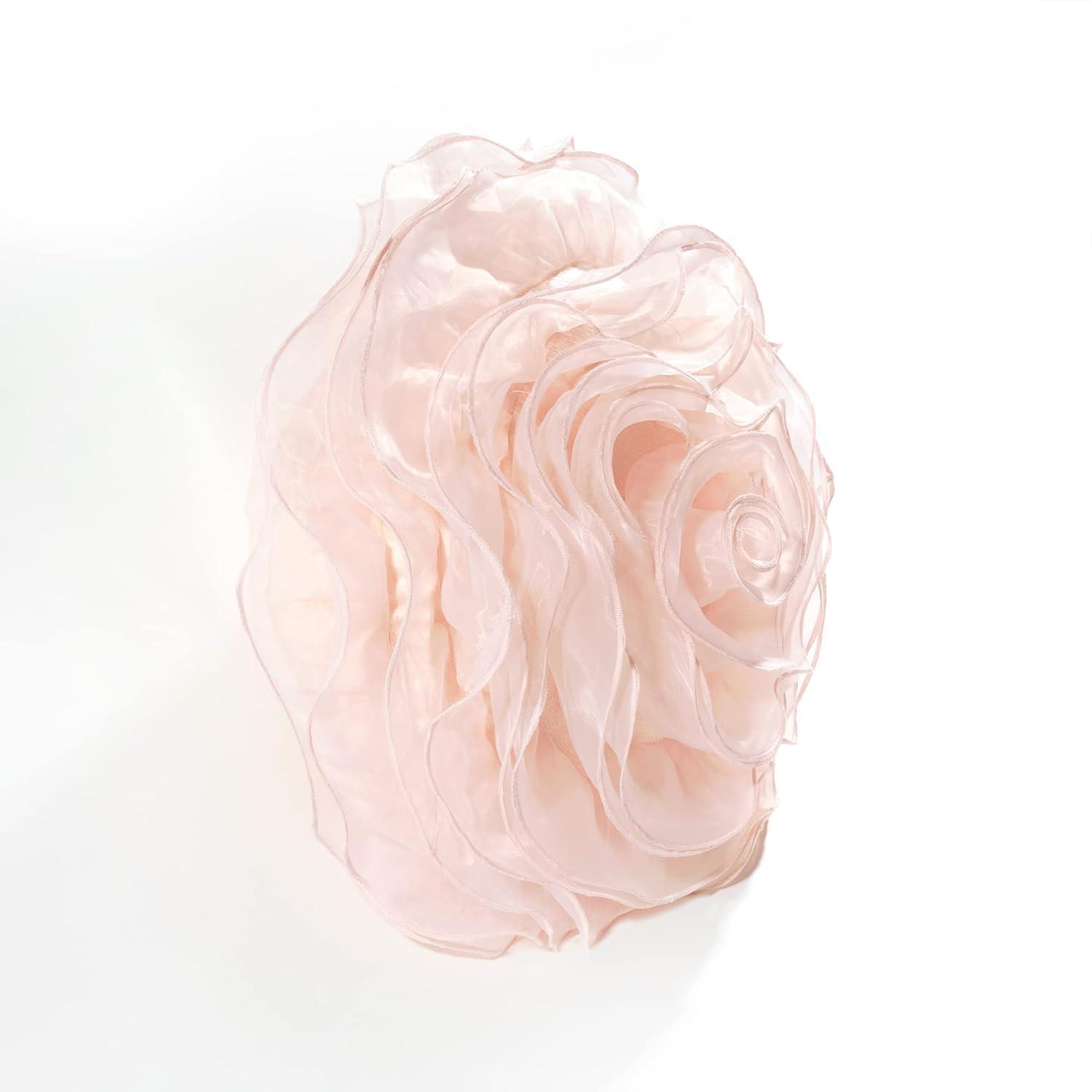 Lush Decor 17 in x 17 in Pink Ruffle Polyester Decorative Pillow