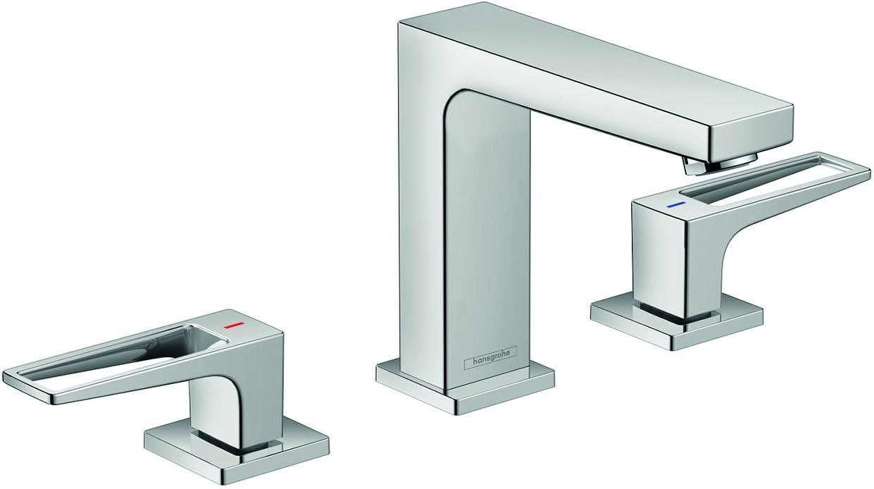 Sleek Metropol Brushed Nickel Widespread Bathroom Faucet