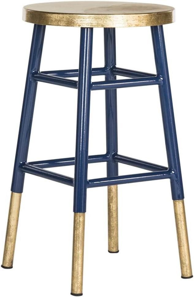 Emery Dipped Gold Leaf Counter Stool - FOX3231 - Navy/Gold - Safavieh Couture