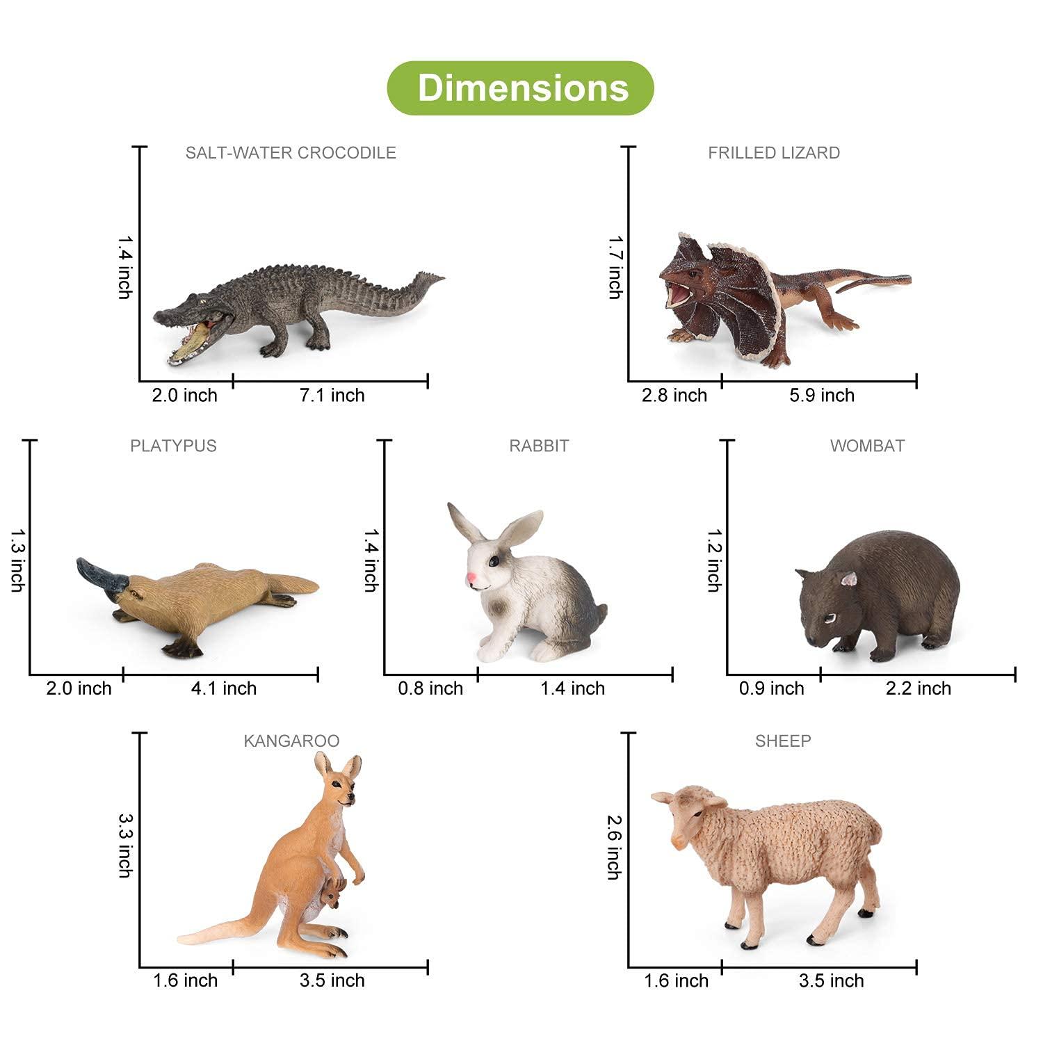 Volnau Animal Toys Figurines 12Pcs Australia Animal Figures Zoo Pack Educational Kangaroo Koala Sets