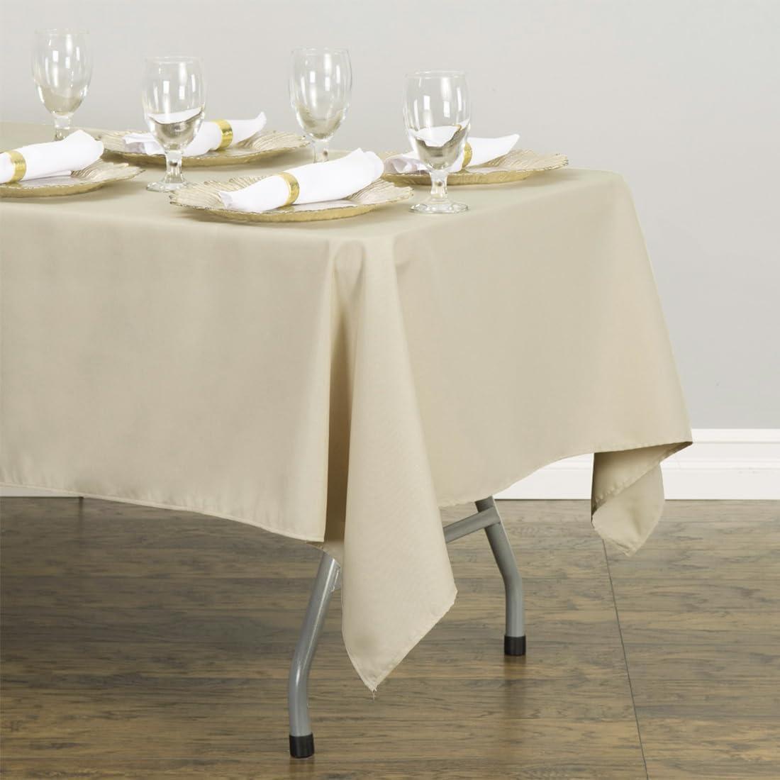 Efavormart 60x126" BEIGE Wholesale Linens Polyester Rectangle Tablecloth Banquet Linen Wedding Party Restaurant Tablecloth