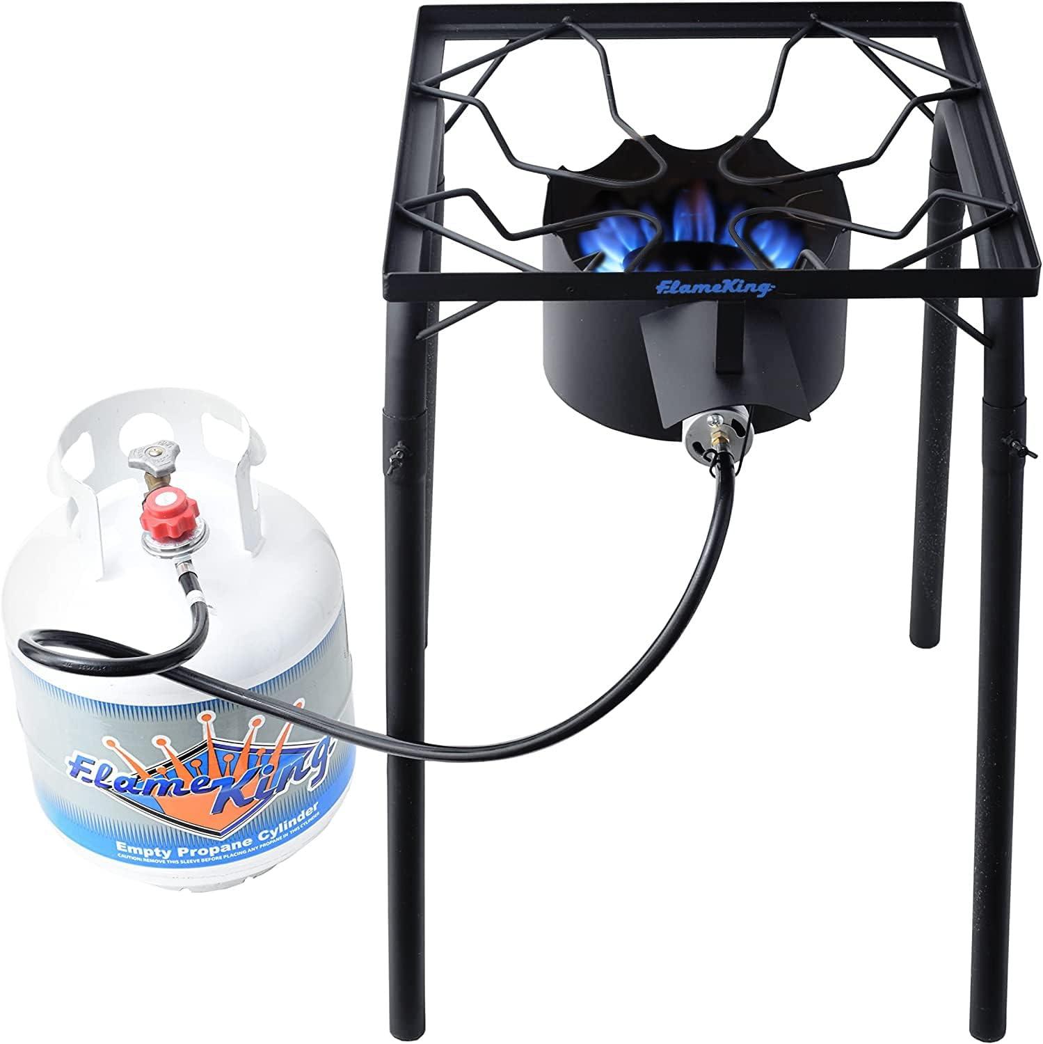 Flame King Heavy Duty 100,000 BTU Turkey Fryer Single Propane Burner Bayou Cooker Outdoor Stove