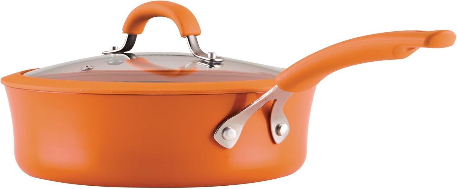 Rachael Ray Rachael Ray Cook & Create Nonstick Saute Pan With Lid, 3 Quart, Orange