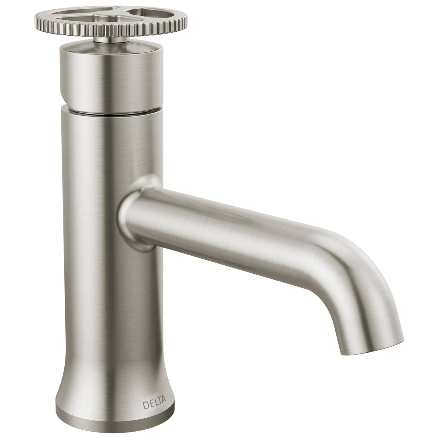 Trinsic Single Hole Bathroom Faucet with Wheel Handle, Single Handle Bathroom Sink Faucet