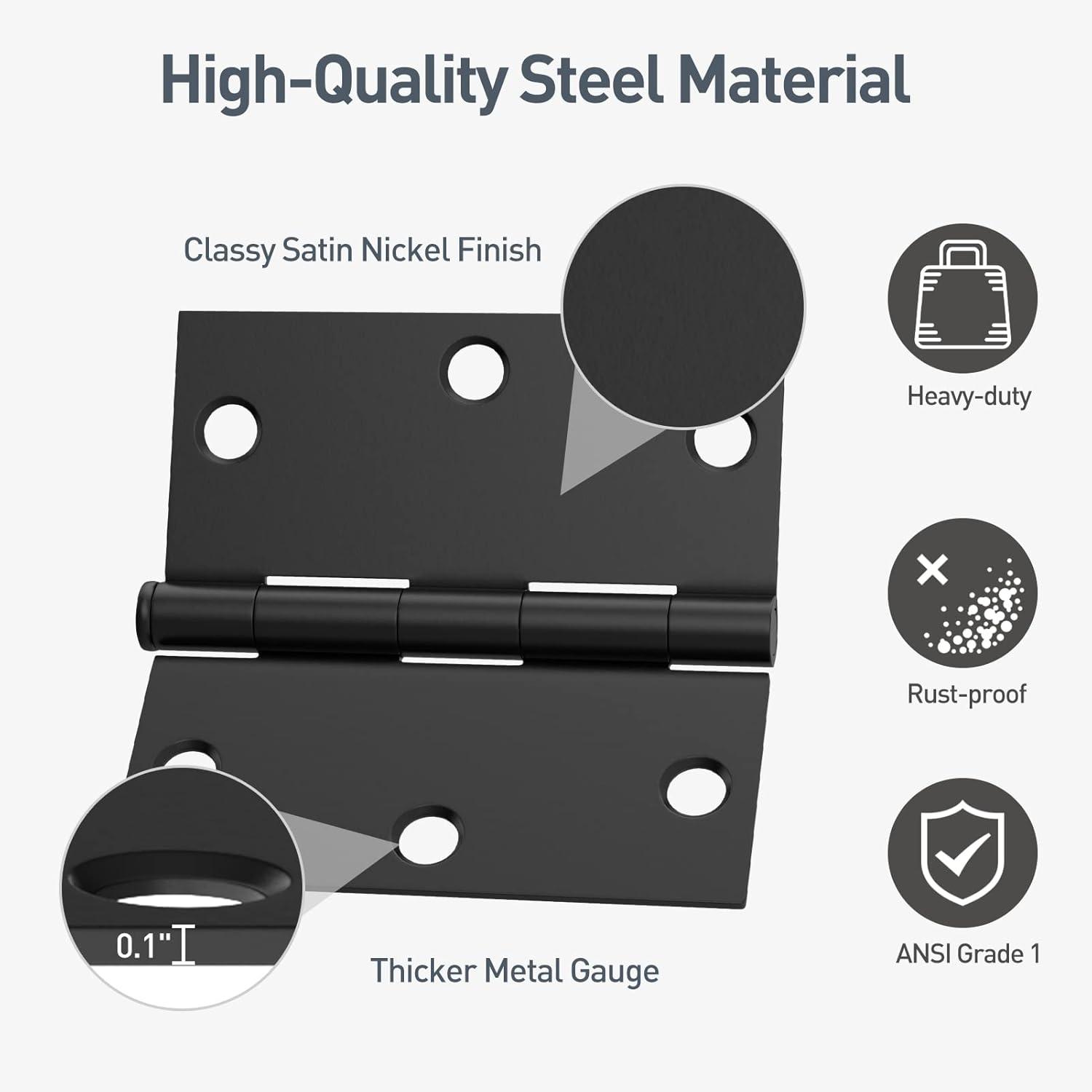 Design House 3.5" H x 3.5" W Butt Bearing Door Hinges (Set of 3)