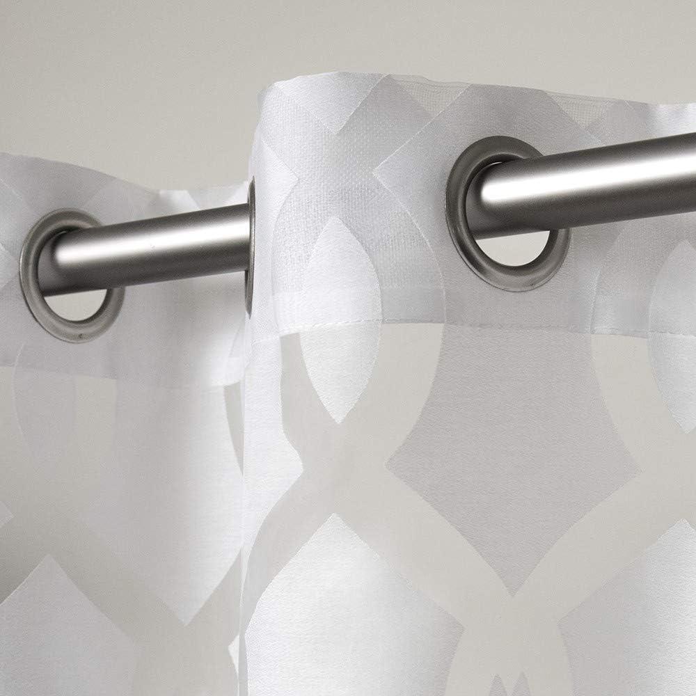 Rio Sheer Silver Grommet Top Window Curtain Panels 54x96