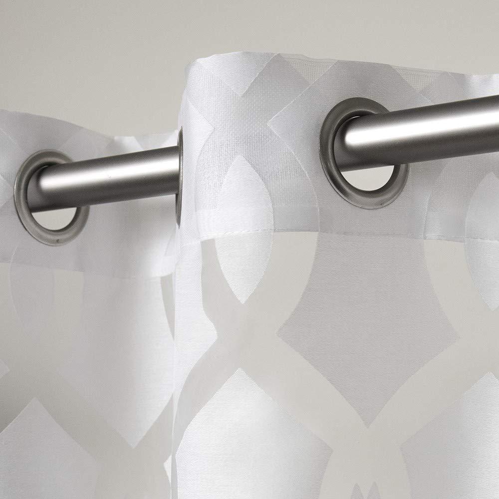 Set of 2 108"x52" Rio Sheer Window Curtain Panel White - Exclusive Home: 108 Inch White Sheer Curtain Panels