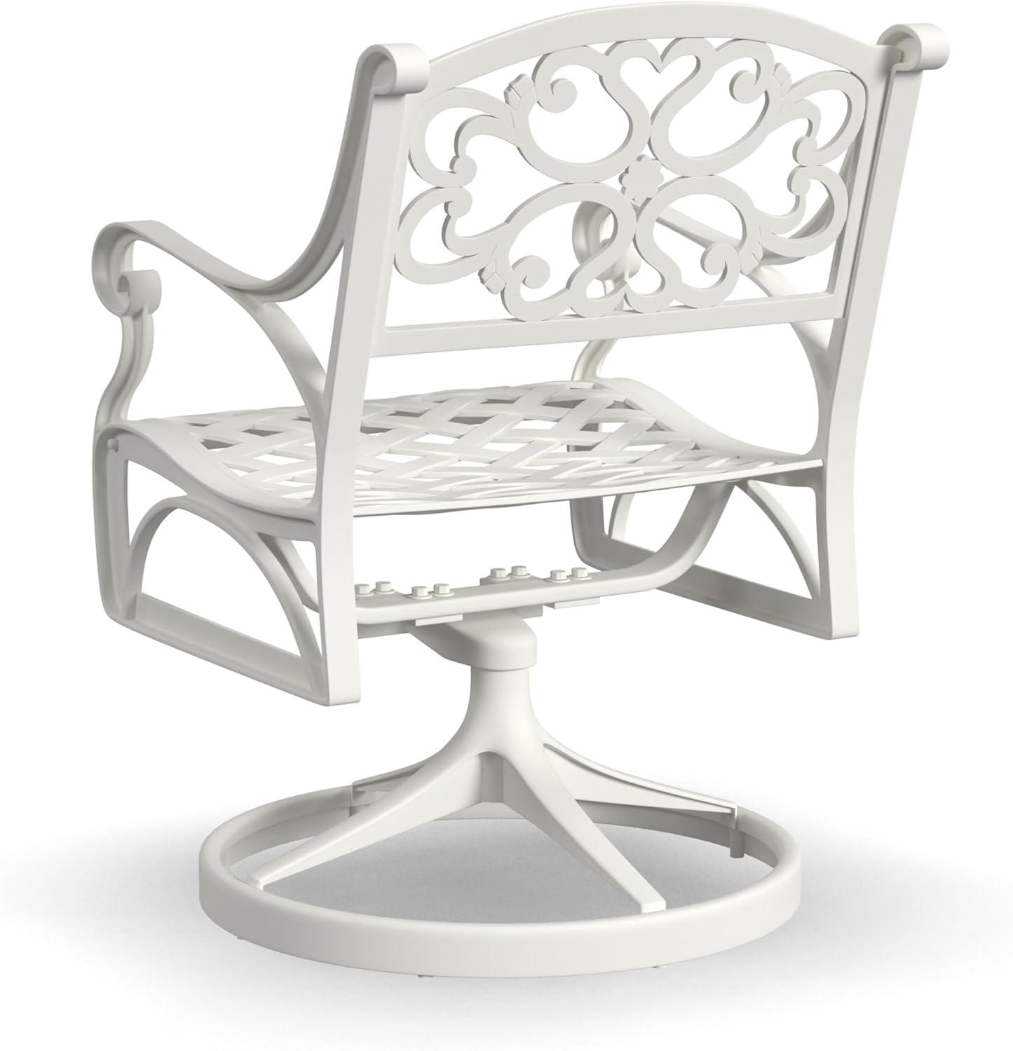 Homestyles Sanibel White Outdoor Swivel Rocking Chair