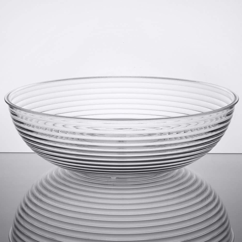 Clear Ribbed 20 Quart Plastic Serving Bowl