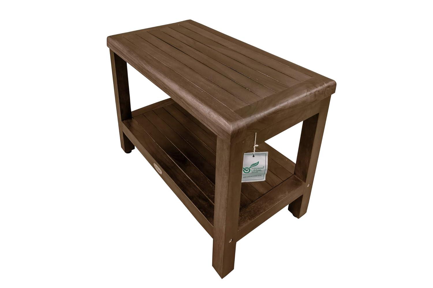 Decoteak Eleganto, Teak Shower Bench, Teak Wood Shower Bench, Teak Shower Bench, Teak Shower Stool